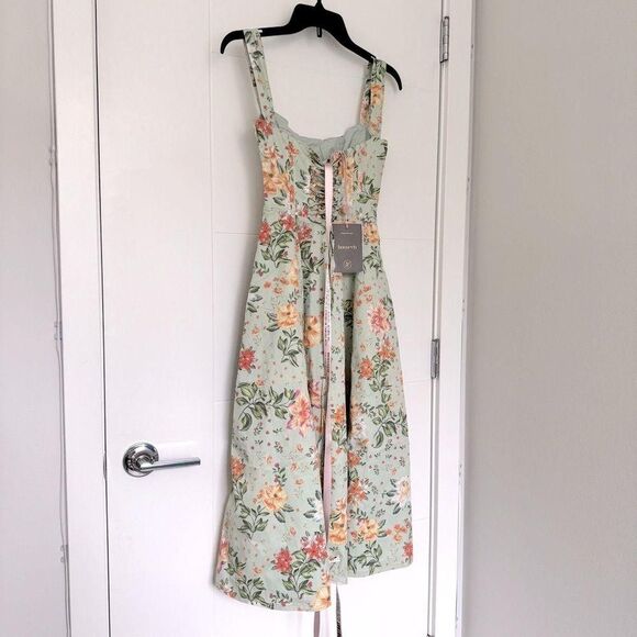 House of CB Corset Midi Sundress XS - Jade Floral Print - Picture 5 of 8